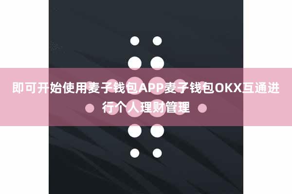 即可开始使用麦子钱包APP麦子钱包OKX互通进行个人理财管理